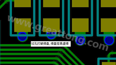 PCB設(shè)計案例分析：過孔破焊盤，造成SMT虛焊