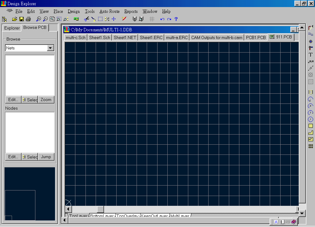 先預(yù)備一個(gè)PCB編輯環(huán)境，不必設(shè)置邊界。