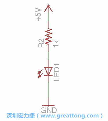 如圖所示放置一個(gè)開關(guān)（switch）、10K電阻器（10k resistor）和0.1μF的電容（0.1μF capacitor），并把開關(guān)的一端連到接地端上。