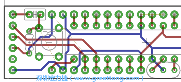 4.2. 然后在電路板的背面進行布線。
