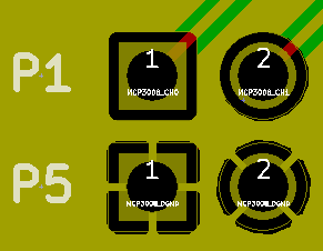 TOP層鋪鋪的狀態(tài)，到下方排pad為GND，連接GND Copper zone 都是設(shè)定Thermal relief Pad