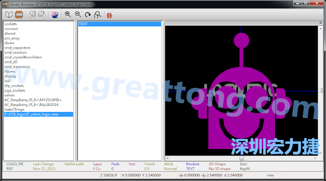 目前這個Library IT_robot_logo_new.mod 只有一個footprint。如何增加更多footprint 到這個library 中呢?
