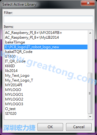 若要存到另外一個library 里， 要點選在File->Current library 重新再選擇Active Library， 就可以點選 File->Save Module in Acitve library 