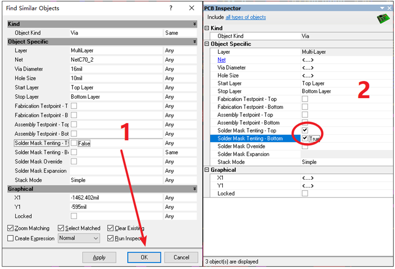 過孔（VIA）蓋油，不用蓋油可以跳過。
